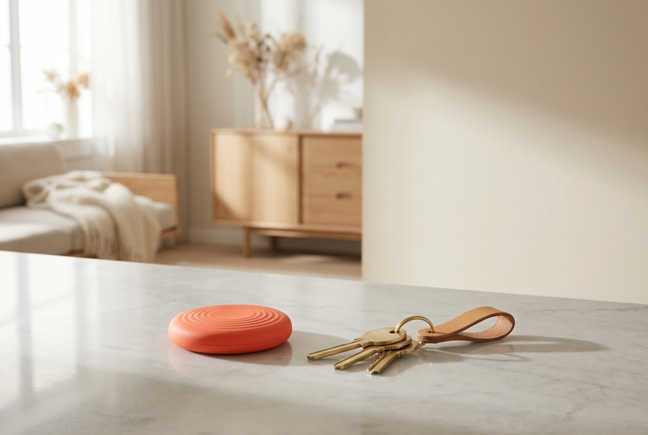 Tukio silicone case on marble with brass keys